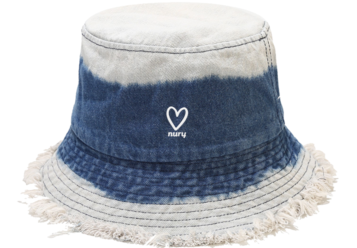 Denim Heart Bucket hat