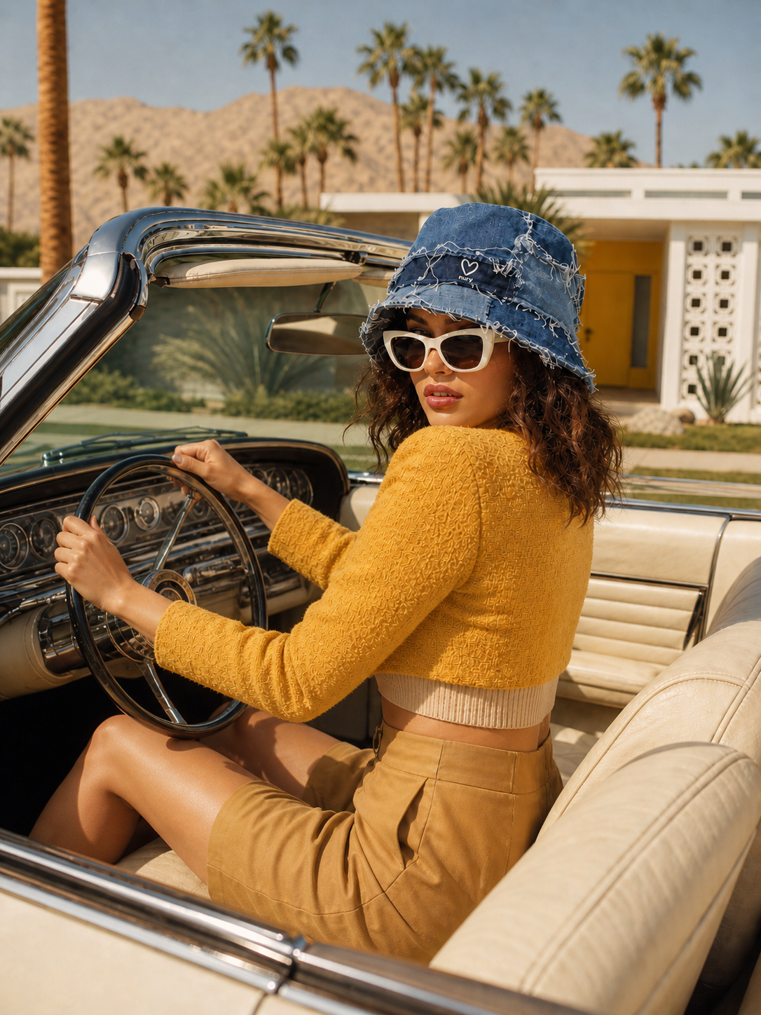 Denim bucket hat