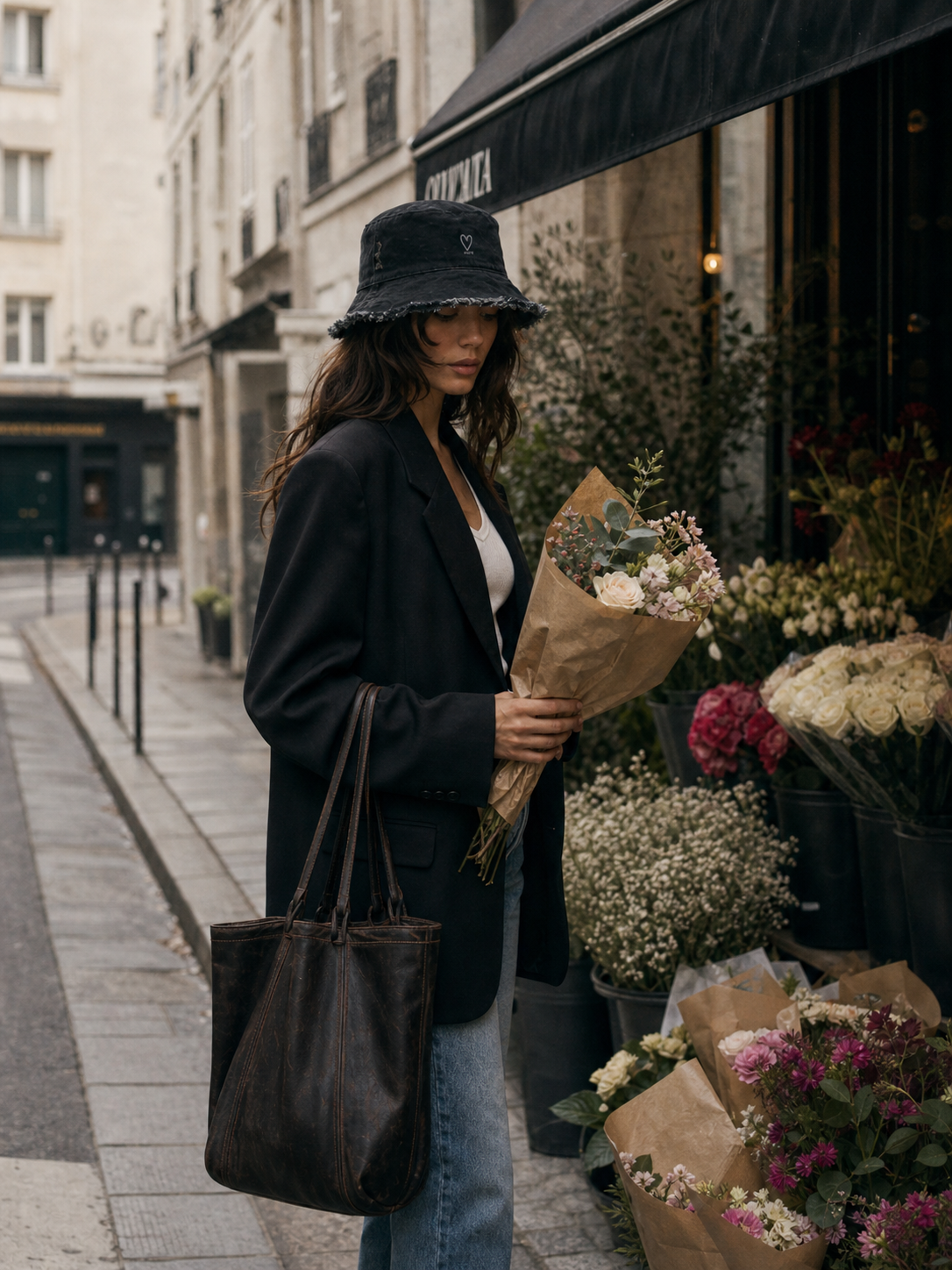 In Paris with a nury bucket hat