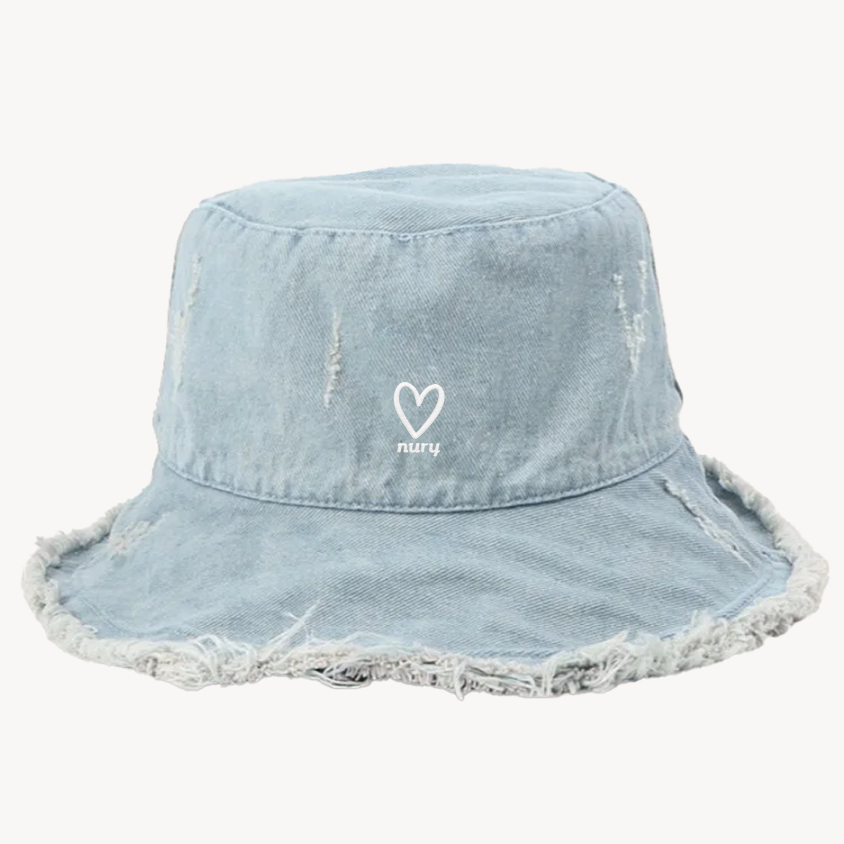 Denim Heart Bucket hat