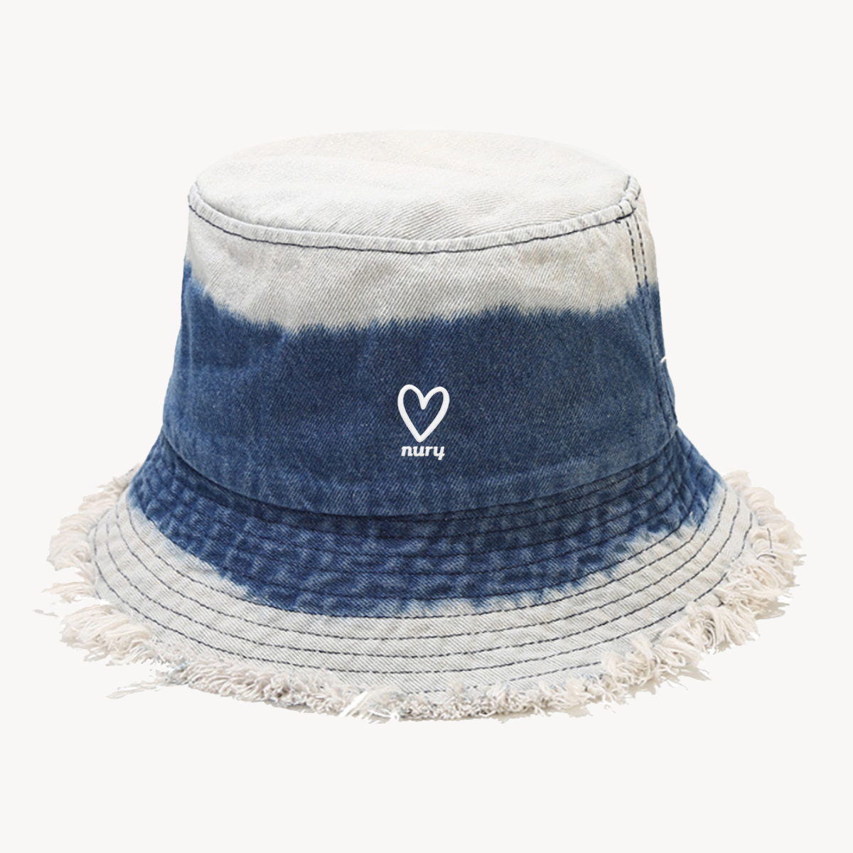 Denim Heart Bucket hat