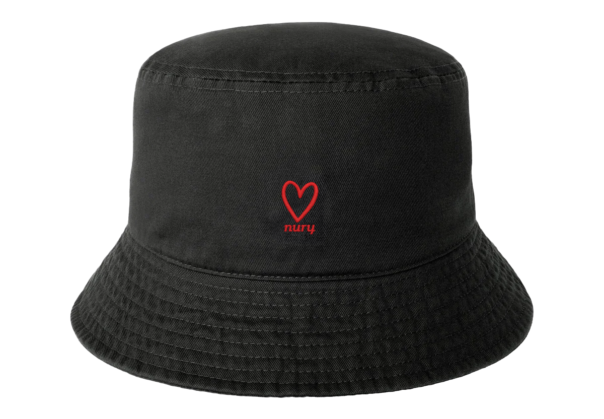 Black bucket hat