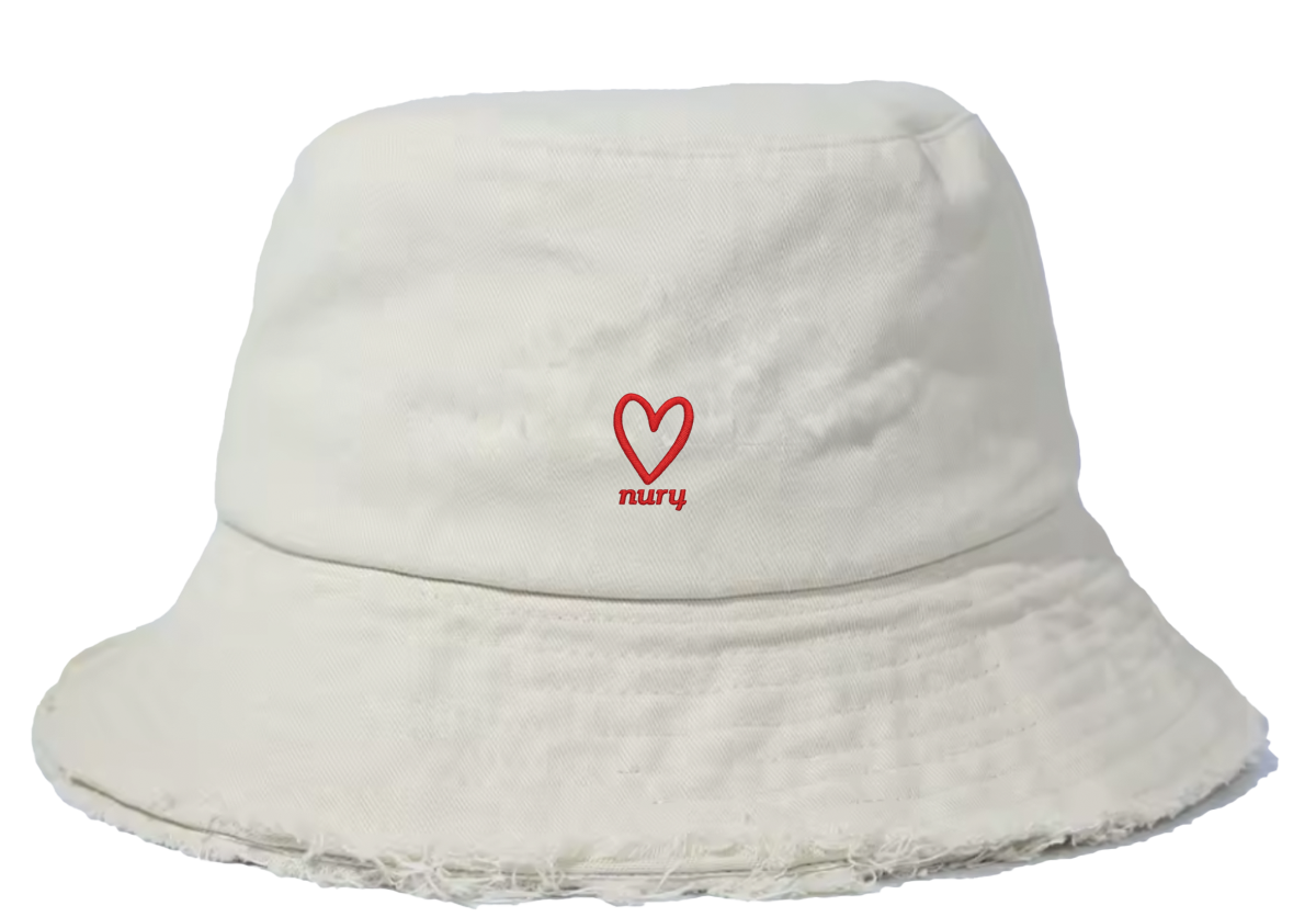 White fringe bucket hat